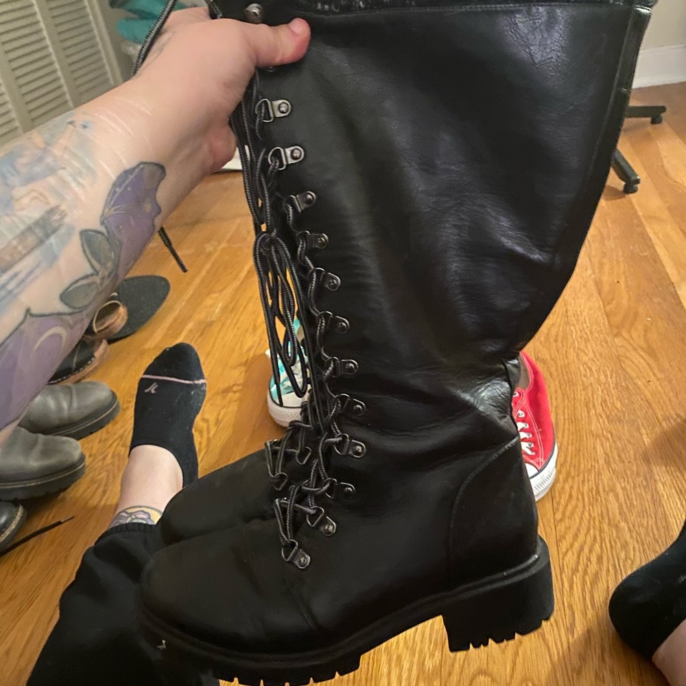 Torrid knee high combat boots